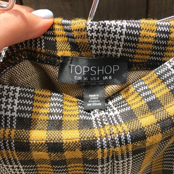 Topshop fitted plaid trousers- flared - Picture 5 of 6